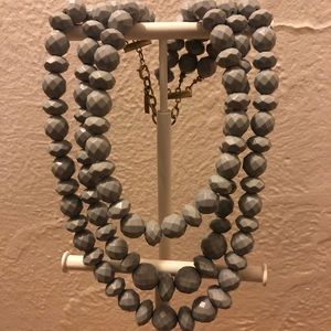 Grey Blue Multistrand Necklace